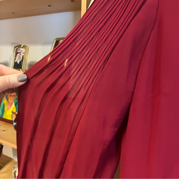 Burnt Red Chiffon Dress (Gently worn) - Picture 5 of 10